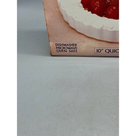 Cordon Bleu 10" Ceramic Quiche Dish White Round Bakeware ripple serveware READ - Picture 8 of 9